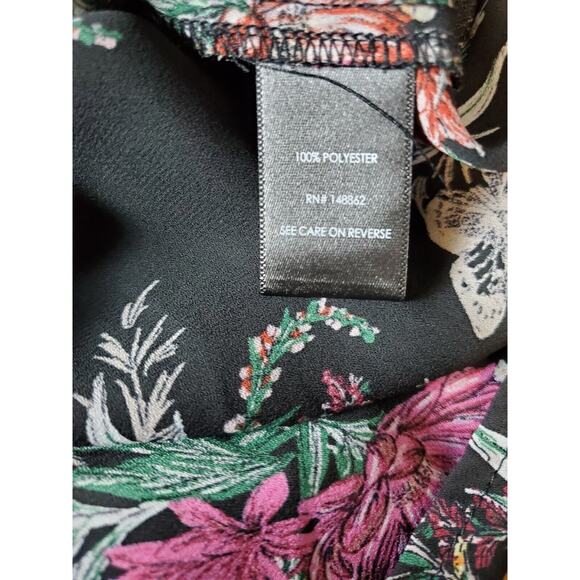 Torrid Womens Top Plus Size 3X Floral Print Black Button Down Lightweight - Picture 6 of 9